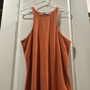 Like New! Old Navy racerback rib fitted Maxi sleeveless stretchy Dress slit XXL